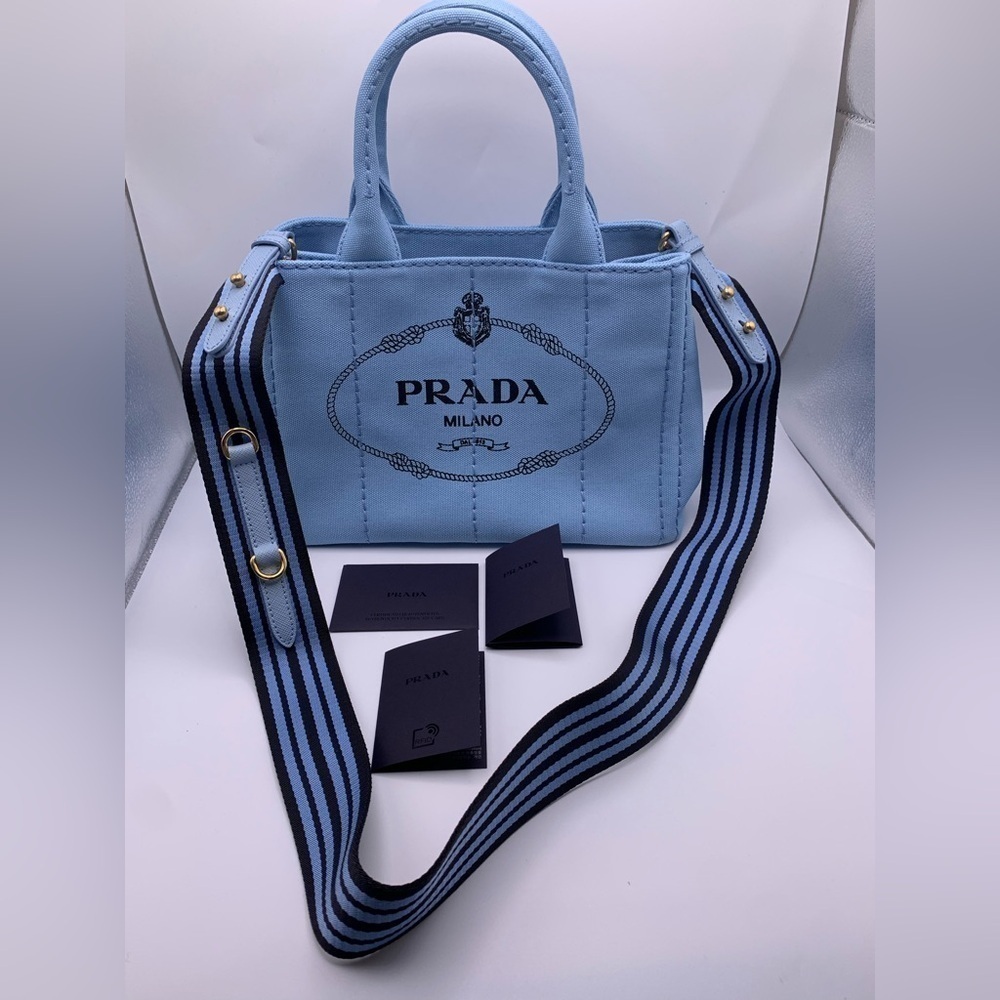Prada Canapa Logo Tote - Beautiful Blue 🩵 - Picture 11 of 12